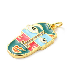 Pendentif visage émaillé