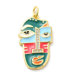 Pendentif visage émaillé