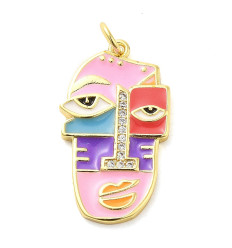 Pendentif visage émaillé