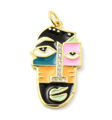 Pendentif visage émaillé
