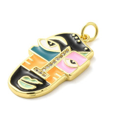 Pendentif visage émaillé