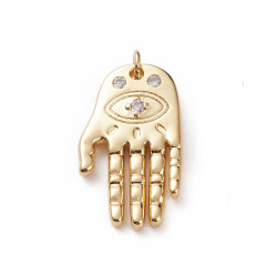 Pendentif main + oeil gravé