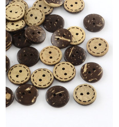 15mm - Bouton en noix de coco