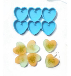 Moule pendentif coeur droit en résine
