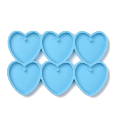 Moule pendentif coeur droit en résine