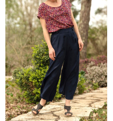 Jacquard de Viscose Streli Bleu Marine