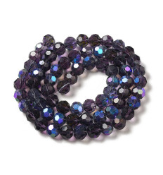 10mm - Chapelet perles à facettes en verre