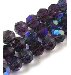 10mm - Chapelet perles à facettes en verre