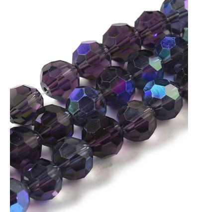 10mm - Chapelet perles à facettes en verre