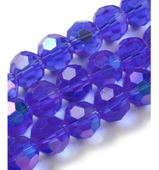 10mm - Chapelet perles à facettes en verre