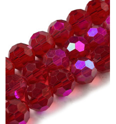 10mm - Chapelet perles à facettes en verre