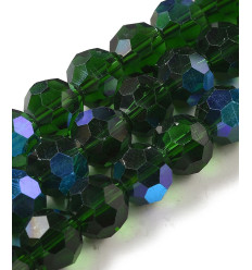 10mm - Chapelet perles à facettes en verre