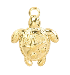 Pendentif tortue et étoile de mer sur le dos