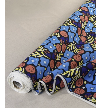 Coton Wax imprimé - Bleu Violet