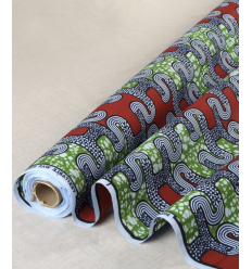 Coton Wax imprimé - Jaune Vert Noir