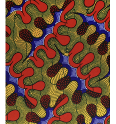 Coton Wax imprimé - Rouge Bleu