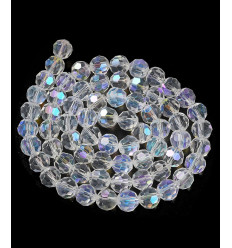 10mm - Chapelet perles à facettes en verre