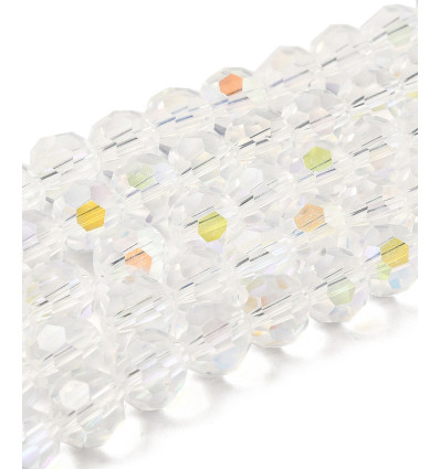 10mm - Chapelet perles à facettes en verre