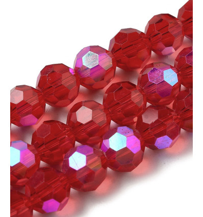 10mm - Chapelet perles à facettes en verre