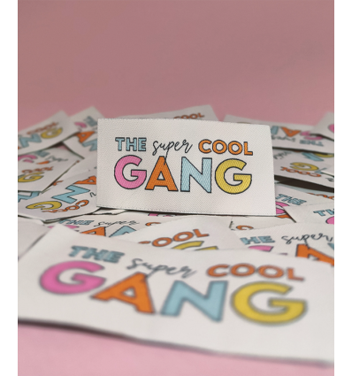 Etiquettes à coudre “Super cool gang”
