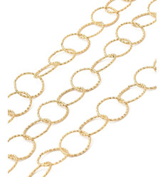 Chaine grands anneaux diamantés rond acier inoxydable (10cm)