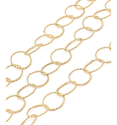 Chaine grands anneaux diamantés rond acier inoxydable (10cm)