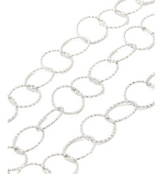 Chaine grands anneaux diamantés rond acier inoxydable (10cm)