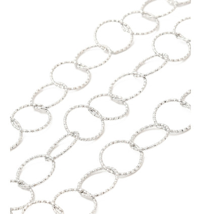 Chaine grands anneaux diamantés rond acier inoxydable (10cm)