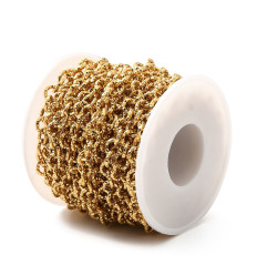 Chaîne maillons ronds diamantés - acier inoxydable