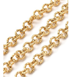 Chaîne maillons ronds diamantés - acier inoxydable