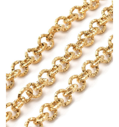 Chaîne maillons ronds diamantés - acier inoxydable