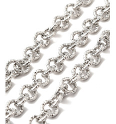 Chaîne maillons ronds diamantés - acier inoxydable