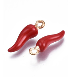 Pendentif petit piment rouge émaillé