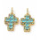 Pendentif grosse croix + zirconium vert