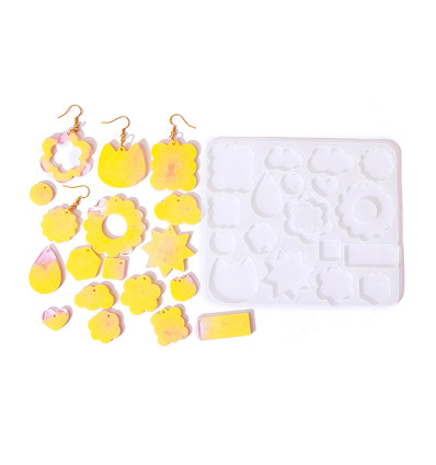 Moule boucles d'oreilles pour résine - chat/nuage