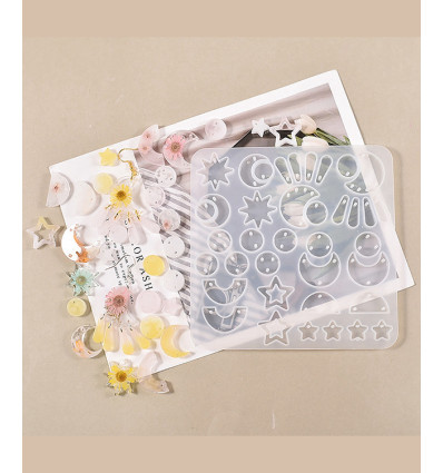 Moule boucles d'oreilles pour résine rectangulaire