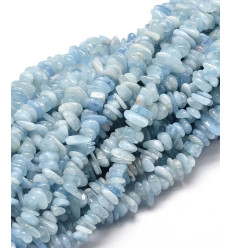 aigue-marine - Chapelet pierre chips