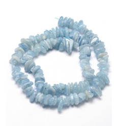 aigue-marine - Chapelet pierre chips