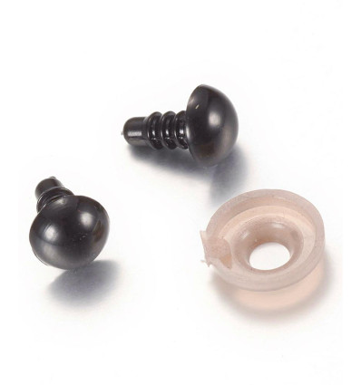 Ø10mm - Yeux de sécurité noir (1 paire)