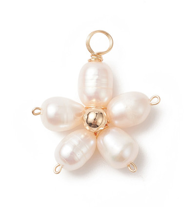 Pendentif trèfle tissé en nacre