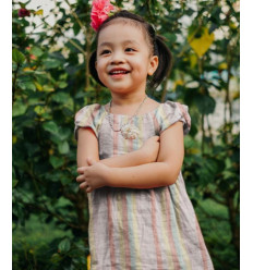 Double gaze pastel avec lurex argenté