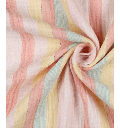 Double gaze pastel avec lurex argenté