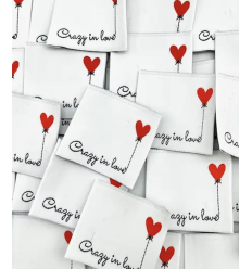 Crazy in love - Étiquette tissée à coudre