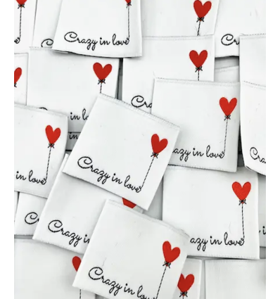 Crazy in love - Étiquette tissée à coudre