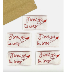 J'irai ou tu iras - Étiquette tissée à coudre