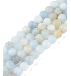 6mm - aigue-marine - Chapelet pierre