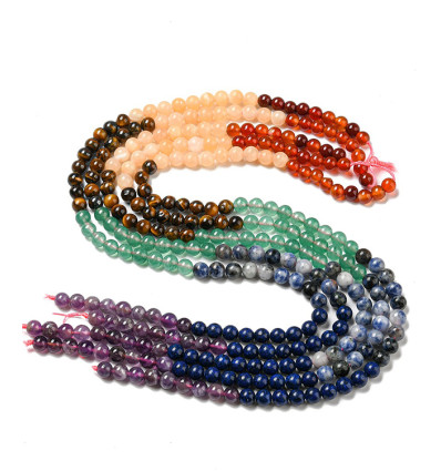 6mm - Mix coloris chakra - Chapelet pierre