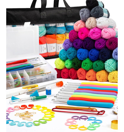 Kit pour apprendre le crochet (40 pelotes)