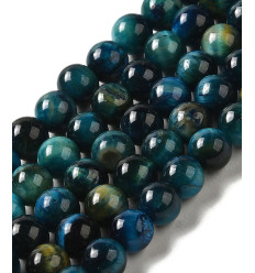 6mm - oeil de tigre vert - Chapelet pierre