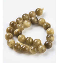 8mm - oeil de tigre jaune - Chapelet pierre